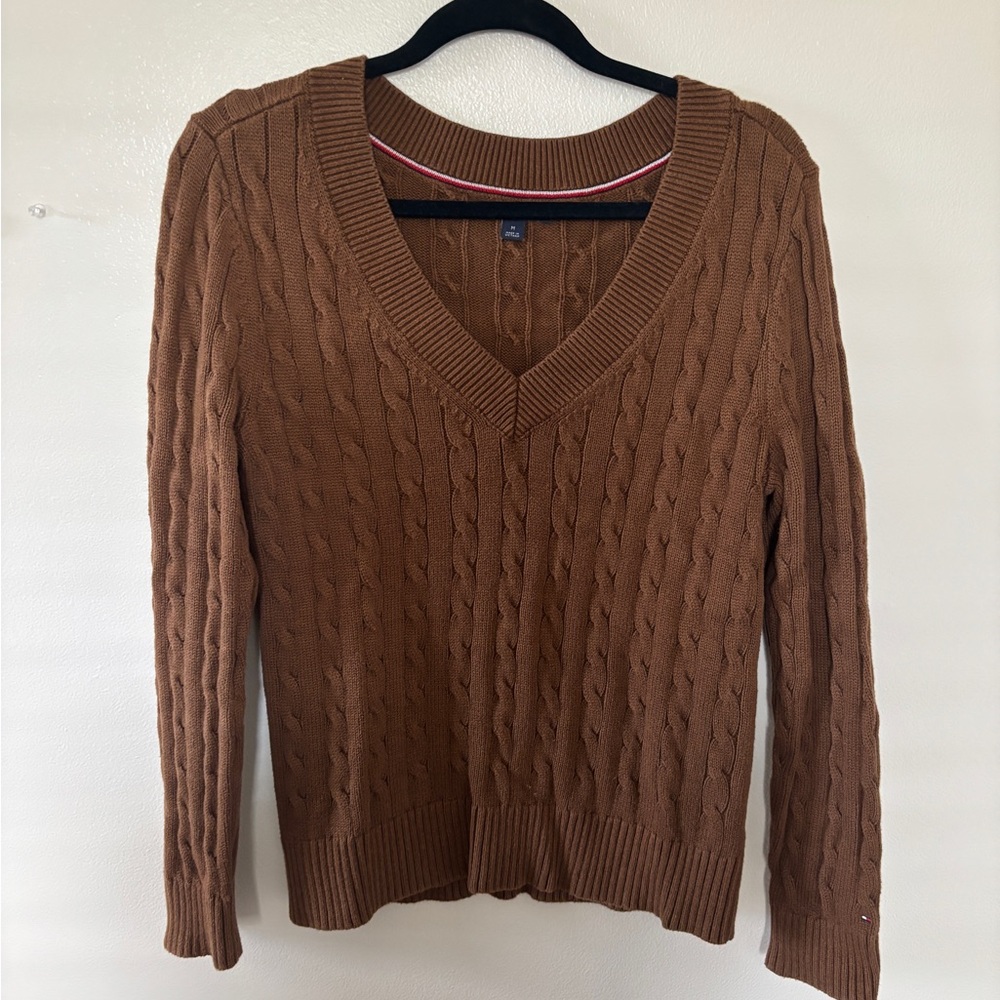 Brown Cable Knit Sweater